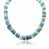 Azure Turquoise Sponge Coral Disk Necklace