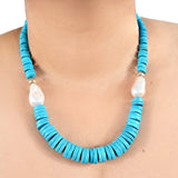 Mavi Large Heshi Turquoise Baroque Pearl Necklace