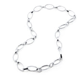 Marquise Shape Chunky Link Chain Necklace 30"