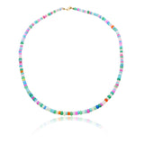 Multi Color Opal Beads Necklace 14k Gold