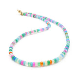 Multi Color Opal Beads Necklace 14k Gold