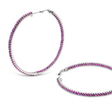 Extra Large Pink Sapphire Statement Hoop Earrings