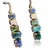 Multi-Color Opal Drop Earrings Sterling Silver Vermeil