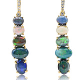 Multi-Color Opal Drop Earrings Sterling Silver Vermeil