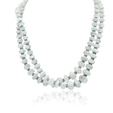 Moonstone & Emerald Rondelle & Spacer Bead Double Layer Necklace