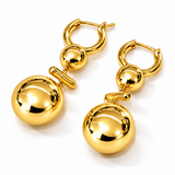 Gold Vermeil Sculptural Ball Drop Earrings
