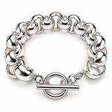 Sterling Silver Oversized Rolo Link Bracelet w/ Toggle Clasp