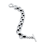 Sterling Silver Oversized Rolo Link Bracelet w/ Toggle Clasp