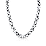 Sterling Silver Oversized Rolo Link Necklace w/ Toggle Clasp