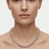Sterling Silver Oversized Rolo Link Necklace w/ Toggle Clasp