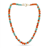 Mira Luxury Amazonite & Carnelian Necklace | Faceted Gemstone Vermeil Statement Necklace