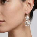 Sterling Silver Double Drop Flower Earrings