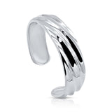 Sterling Silver Ocean Wave Cuff Bracelet