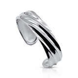 Sterling Silver Ocean Wave Cuff Bracelet