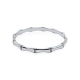 Sterling Silver Modern Bamboo Bangle Bracelet