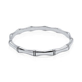 Sterling Silver Modern Bamboo Bangle Bracelet