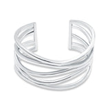 Sterling Silver Open Multi-Layer Cuff Bracelet