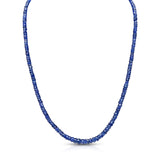 Faceted Natural Blue Sapphire Bead Necklace w/ 14k Gold Clasp