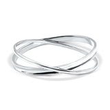 Sterling Silver Split Orbital Bangle Bracelet