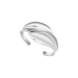 Sterling Silver Double Petal Leaf Open Cuff