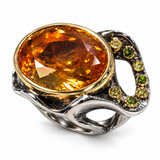 One-of-a-Kind Citrine, Sapphire & Green Tourmaline Statement Ring