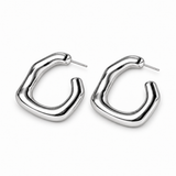 Sculptural Sterling Silver Statement Hoop Earrings