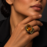 One-of-a-Kind Citrine, Sapphire & Green Tourmaline Statement Ring