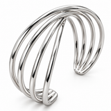 Sterling Silver Sculptural Crisscross Cuff Bracelet