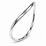Sculptural Sterling Silver 6mm Slip-On Bangle Bracelet