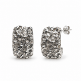 Molten Form Sculptural Sterling Silver Earrings