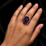 Oval Amethyst & PinkSapphire Statement Ring