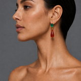 Carnelian & Green Chalcedony Gold Vermeil Drop Earrings