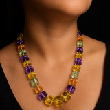 Large Multi-Gemstone 14K Gold Necklace - One-of-a-Kind