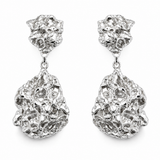Molten Texture Sterling Silver Drop Earrings – Sculptural Statement Earrings