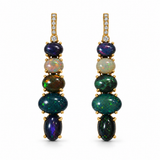 Multicolor Opal & White Topaz Vermeil Drop Earrings