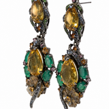 Nocturne Jardin Convertible Citrine & Green Chalcedony Earrings