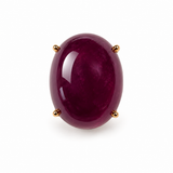 Oversized Ruby Cabochon Sterling Silver Pendant