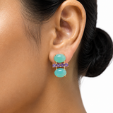 Amethyst & Chrysoprase Convertible Drop Earrings