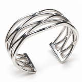 Sculptural Wave Sterling Silver Cuff