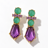 Amethyst & Chrysoprase Convertible Drop Earrings