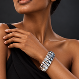 Sterling Silver Seashell Hammered Cuff Bracelet