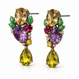 Amethyst, Citrine & Lemon Quartz Multigemstone Drop Earrings
