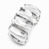 Textured Sterling Silver Wide Cuff Bracelet