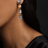 Blue Topaz, White Topaz & Citrine Drop Earrings