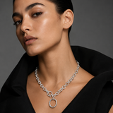 Orbital Sterling Silver Statement Necklace