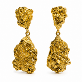 Molten Texture Gold Drop Earrings – Sculptural Statement Earrings