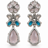 Blushing Garden Rose Quartz & Multi-Gemstone Drop Earrings