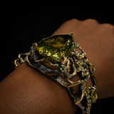 45Ct Lemon Quartz & Tsavorite Statement Cuff