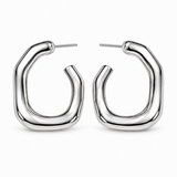 Sculptural Sterling Silver Statement Hoop Earrings