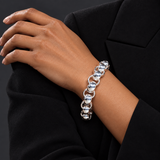 Sterling Silver Oversized Rolo Link Bracelet w/ Toggle Clasp